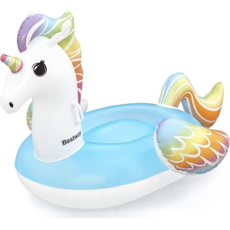 Trade Shop - Cavalcabile Unicorno Fantasy Galleggiante Gonfiabile Piscina Spiaggia Con Maniglie 41114 - (1/5)