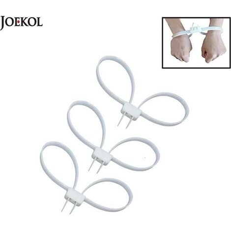 Collier de serrage,Menottes de police en plastique jetables, 12mm x 700mm, 10 pièces, Double Flex, attaches en Nylon [F180660663] (1/4)