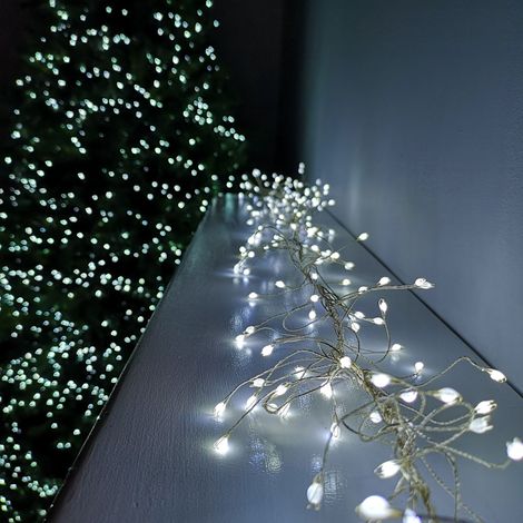 430 LED 2.7m Premier Christmas Outdoor 8 Function Garland Wire Lights Cool White (1/4)