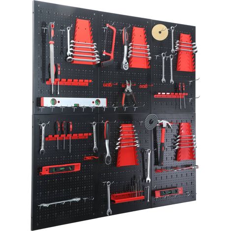 Tool Pegboard, Steel Wall-Mount Organizer With Hooks Set (1/5)