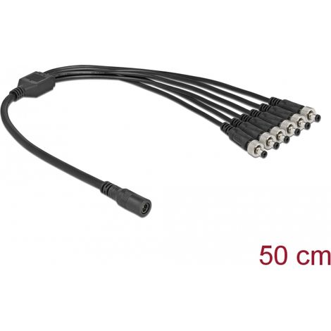 Delock Cable divisor de CC 5,5 x 2,1 mm 1 x hembra a 6 x macho atornillable