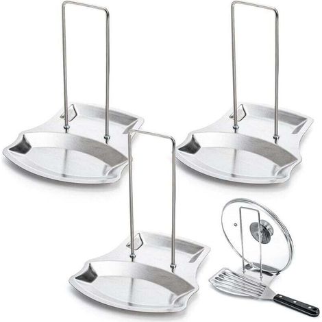 3 portacoperchi per pentole, portacucchiai in stainless steel acciaio per coperchi di pentole, practical utensils in the kitchen for pentole and padelle (1/4)