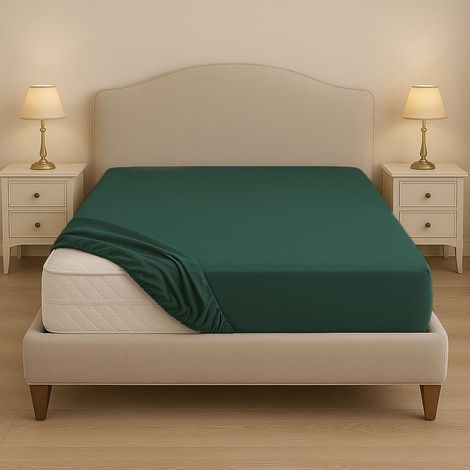 Lenzuolo sotto su misura in cotone 100% – Con angoli elastici per letti fuori misura – Made in Italy Verdone