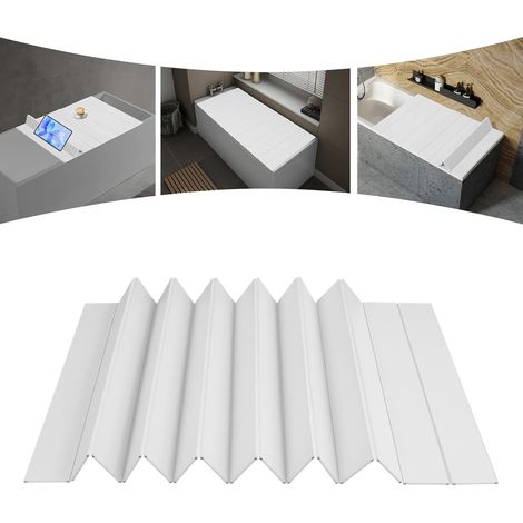 Housse de baignoire pliable, plateau de baignoire pliable, plateau de baignoire étanche à la poussière, isolation en PVC, plaque isolante durable pour la maison, la salle de bain, 70x160cm, gris
