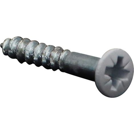 Vis bois Tête fraisée bombée TFB Pozi N°2 4X25 Acier zingué RAL9016 blanc signalisation-1 pièce