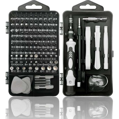 Kit de réparation d'ordinateur , jeu de tournevis de réparation d'ordinateur portable de précision 122 en 1, avec 101 embouts magnétiques et 21 outils de réparation de PC professionnels compatible (1/5)