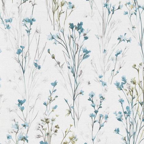 Vliestapete - Forest Dreams - Hellgrau Olive Türkis Blumen Floral Erismann - 1056118 (1/5)