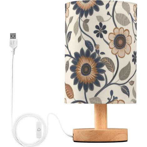 Lampe de bureau LED vintage rétro à fleurs pour chambre coucher (1/5)