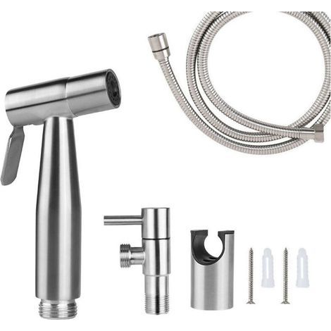 WC-Bidet-Set, 1,5 m Schlauch und Halterung, G1/2 Silberadapter (1/4)