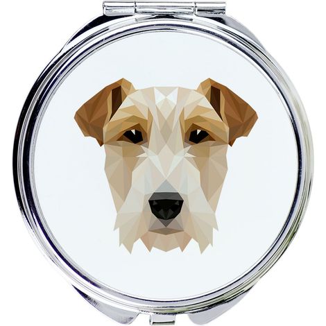 Wire Fox Terrier - specchio con foto e scritta geometrica di Art-Dog (1/3)