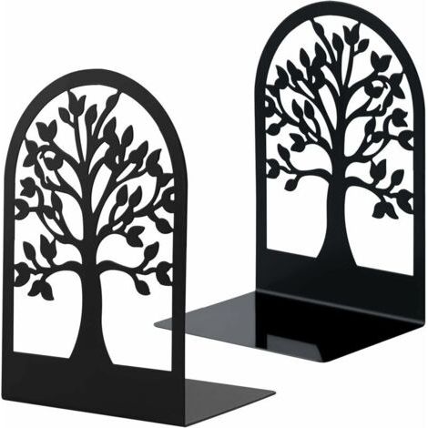 Serre-Livre en Métal pour Livres, Anti-Rayures Porte-Livres pour Bureau, Ecole et Maison, Séparateurs de Livres, CD, Porte-Dossier pour Bureaux(1 Paires)