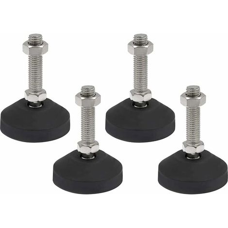 Lot de 4 pieds réglable M10 x 50 mm - Vis de réglage - Pied de meuble - Peut porter - Pieds réglables - Vis réglables - Pied réglables - Inclinaison maximale de 20 ° (4PCS M10 x 50mm x Ø40mm) (1/4)