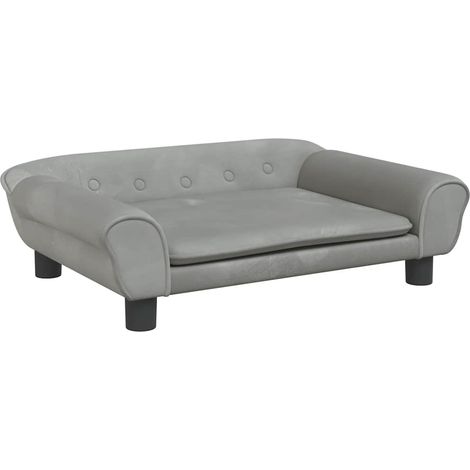 Hundebett Hellgrau 70x48x22 cm Samt vidaXL