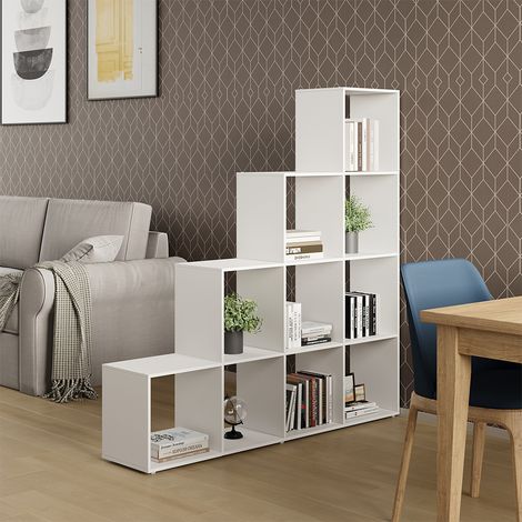 Scaffale per scale Aramis, Bianco, 138 x 143 cm 10 scomparti, Vicco