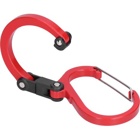 Mittelgroßer, vielseitiger D-Ring-Karabiner aus Aluminium für den Outdoor-Einsatz, rot, mit Schnellverschluss (1/5)