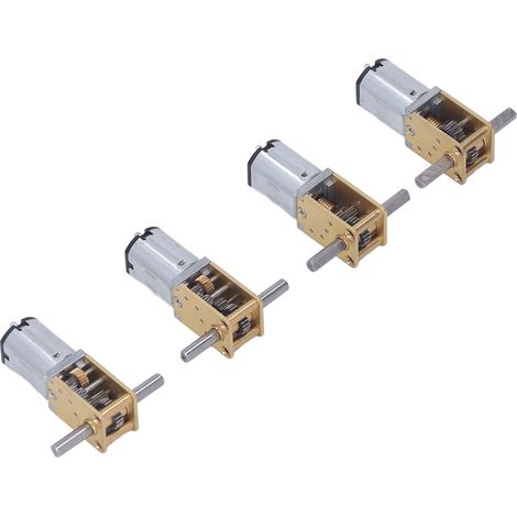 Lot de 4 Moteurs Réducteurs à Engrenages DC 6V - 8/13/26/68 RPM - Double Arbre Turbine pour Robotique et Projets DIY (1/5)