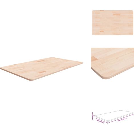 Waschtischplatte 100x60x1,5 cm Massivholz Unbehandelt - Waschtischplatte - Eichenholzarbeitsplatte - Badarbeitsplatte - Holzplatte - Küchenarbeitsplatte (1/4)