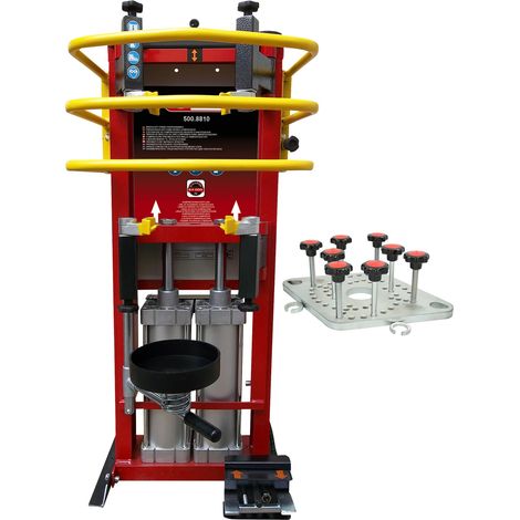 KS TOOLS Compresor de muelles de pie neumático con cilindro doble incluyendo placa adaptadora - 500.8815 (1/2)