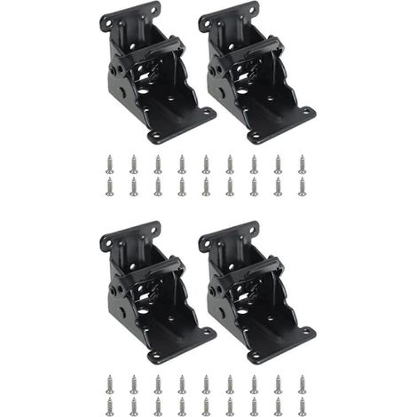 Charnières de pied de table pliables autobloquantes à 90° ultra-résistantes, support de charge élevé, installation facile et gain de place pour bureau, lit ou table à manger télescopique (4 pièces) (1/5)