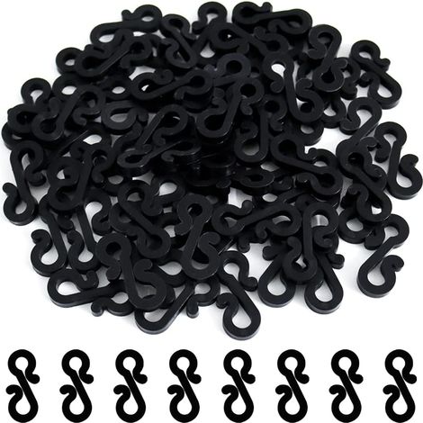 120 Pièces Noir Crochets de gouttière pour sécuriser les guirlandes lumineuses d'extérieur, Idéal pour Lumières de Noël suspendues sur Mariage Halloween Noël (1/5)