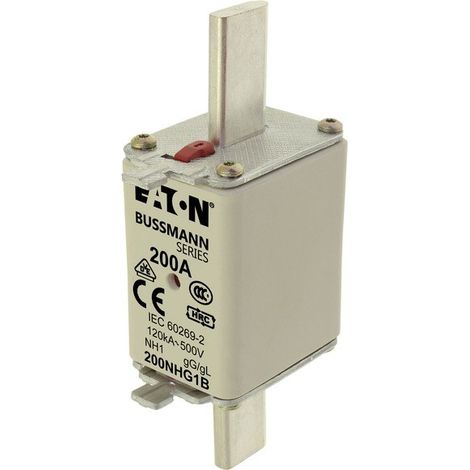 Fusibile, bassa tensione, 200 A, CA 500 V, NH1, gL/gG, IEC, doppia indicazione