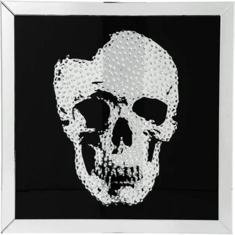 KARE DESIGN Cuadro Espejo Pared Calavera Skull (100x4,5x100 cm) Color Negro - SpazioLuzio