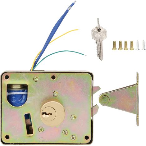 Verrou électrique DC12V avec 3 clés mécaniques pour tiroir armoire, déverrouillage gauche (1/5)