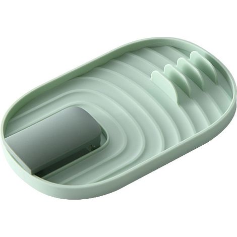 Soporte plegable para cucharas, soporte para tapas, soporte multifuncional para utensilios de cocina (verde, 1 unidad) (1/5)