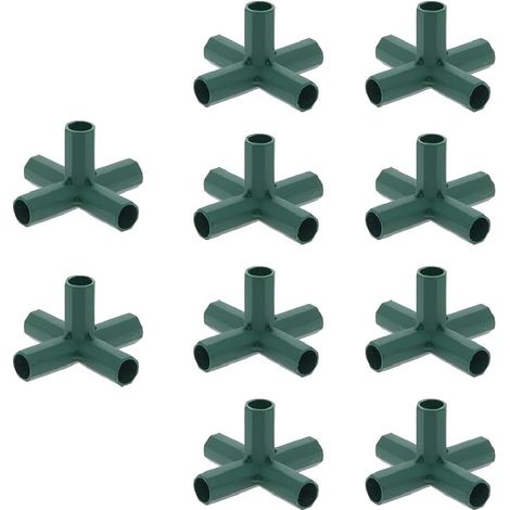 JSSEVN-Lot de 10 connecteurs de cadre de jardin de 16 mm - 5 voies - Pour supports de fleurs et serre (1/5)