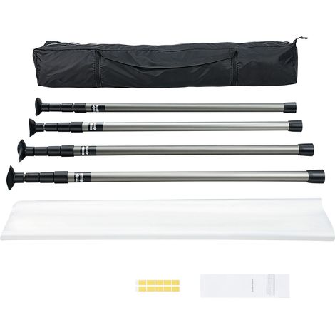 Poteaux de Barrière Anti-Poussière, 12 Ft avec 4 Poteaux Télescopiques, Sac de Transport et Film Plastique 32,8x13,12 Ft, pour Projets de Décoration Intérieure et Peinture (1/5)