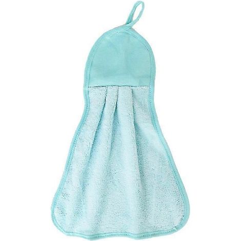 Torchon de cuisine, essuie-vaisselle absorbant et résistant, bleu, à suspendre (1/5)
