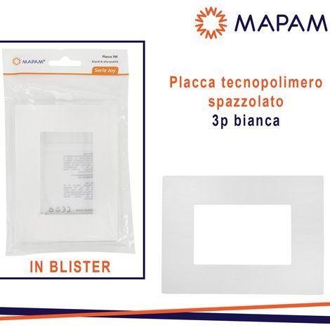PLACCA TECNOPOLIMERO SPAZZOLATO T3 JOY 3P BIANCO BLISTER