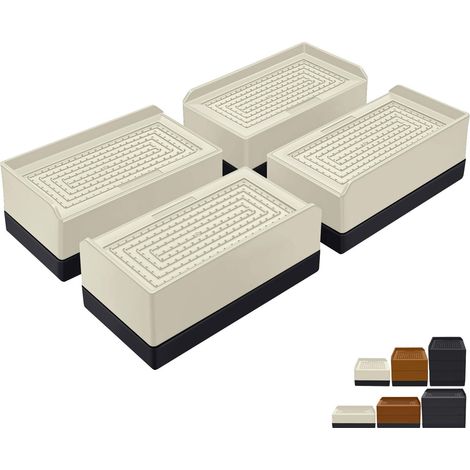 4 Rehausseurs Meubles Beige 11.5x6x4cm pour Machine Laver B (1/5)