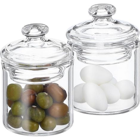 Lot de 2 mini bocaux de rangement en verre décoratifs, mini boîtes en verre, mini décoration de maison (1/5)