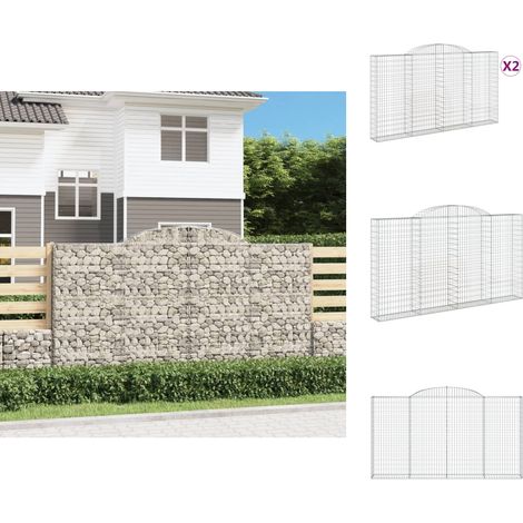 Blumentöpfe & Pflanzgefäße - Living Gabionen mit Hochbogen 2 Stk. 300x30x160/180cm Verzinktes Eisen (1/5)
