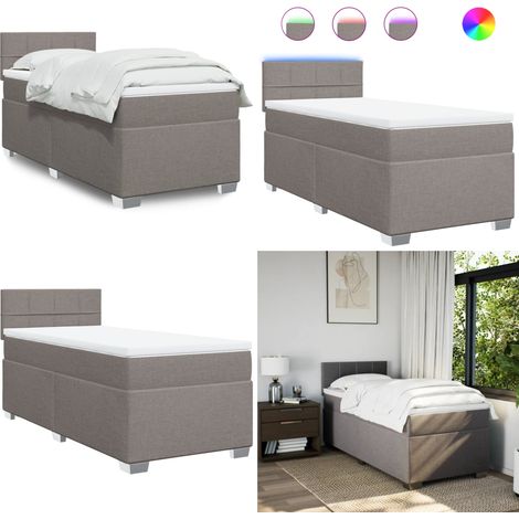 Boxspringbett mit Matratze Taupe 100x200 cm Stoff - Boxspringbett - Doppelbett - Liegefläche 100x200 Cm - Bettenrahmen - Kopfteil - Home & Living (1/5)