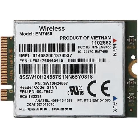 4G LTE Modul EM7455 FRU 00JT542 NGFF M2 Karte für Lenovo Thinkpad T460 T560 L460 L560 X260 P70 P50 P40 X1 (1/5)