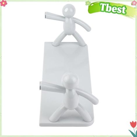 Tbest support de rangement mural Étagère murale sans trou, Installation en forme de petite poupée, grande meuble rangement Grise (1/5)