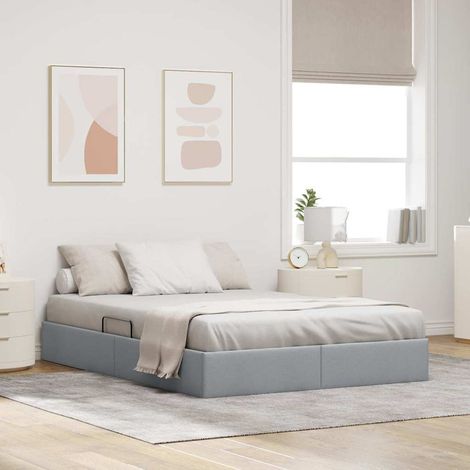 Teenpull – Aufbewahrungsbett mit Speicher Hellgrau 135 x 190 cm Stoff (1/5)