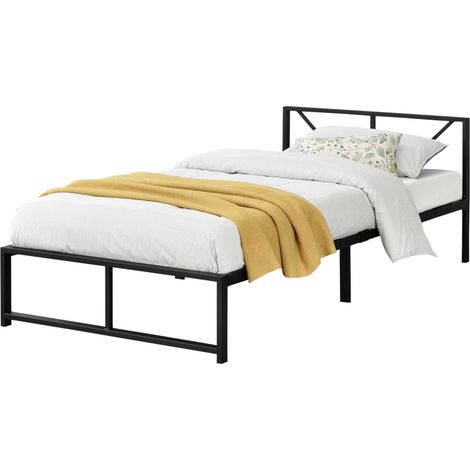 Metallbett Meran 90 x 200 cm Stahl Schwarz [en.casa] (1/5)