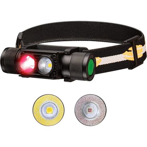 Rotlicht-Stirnlampe, wiederaufladbare H25LR LED-Superhelllampe mit 1000 Lumen, Rotlicht-Stirnlampe mit hohem Farbwiedergabeindex (CRI) und 8 Helligkeitsstufen