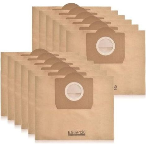 Lot de 5 sacs aspirateur pour Karcher 6.959-130.0 (WD 3, WD 3 P et WD 3 Premium) sacs en papier filtre A 2201/2204/2504 (1/4)
