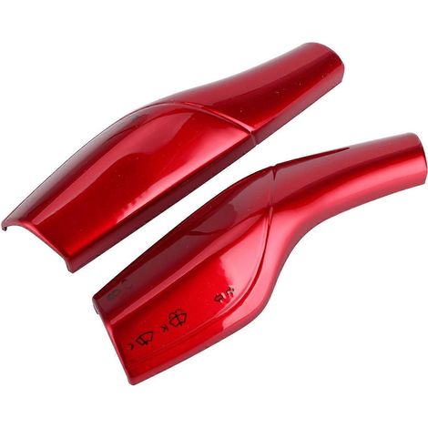 Volant de direction, cache de tige, levier d'essuie-glace, garniture décorative, compatible Tesla Model 3/Y, rouge. (1/4)