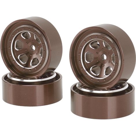 1,3-Zoll-Rad, Aluminiumfelge, 6-Loch-Nabe für Traxxas TRX4M 1/18 RC Crawler, Bronze (1/5)