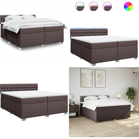 Sommier à lattes de lit avec matelas Marron foncé 200x200 cm - Lit Plateforme - Lit Double - Lit Design - Lit Moderne - Matelas À Ressorts Ensachés - Home & Living (1/5)