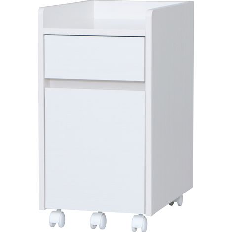Iris Ohyama, Caisson de Bureau, Placard de rangement mobile, avec roulettes, 2 tioirs et 1 étagère, Documents & Dossiers, Montage facile, Bois solide, Chambre - Desk Cabinet FDK-3059- Chêne Blanc (1/3)