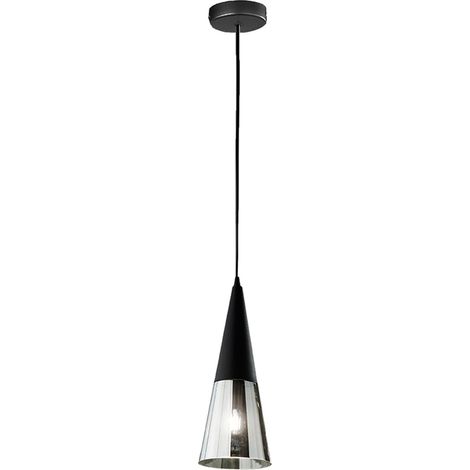 Suspension en verre soufflé design moderne Trento 1 - Noir (1/2)