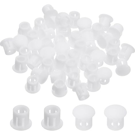 48 Bouchons Trous Plastique 6mm pour Vis Meubles Œillets Bureau Blanc (1/5)
