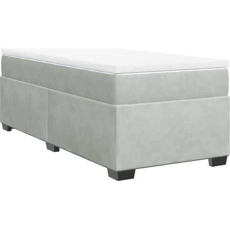 Maison Exclusive - Giroletto a Molle con Materasso Grigio Chiaro 80x200 cm Velluto