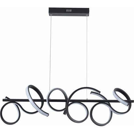 Suspension noire design Lozanna LED 30W 3L Reality (1/4)